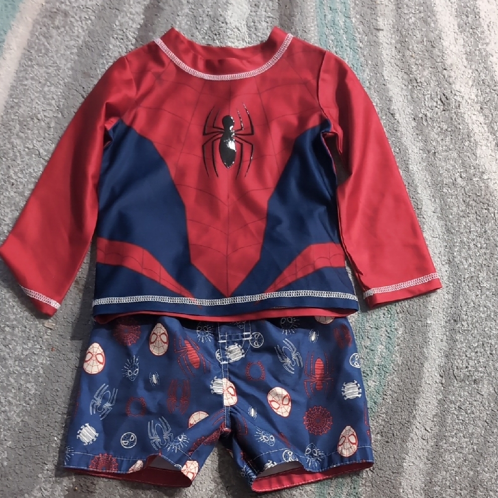 Marvel Spider-Man Kids Rashguard Set - Red and Blue